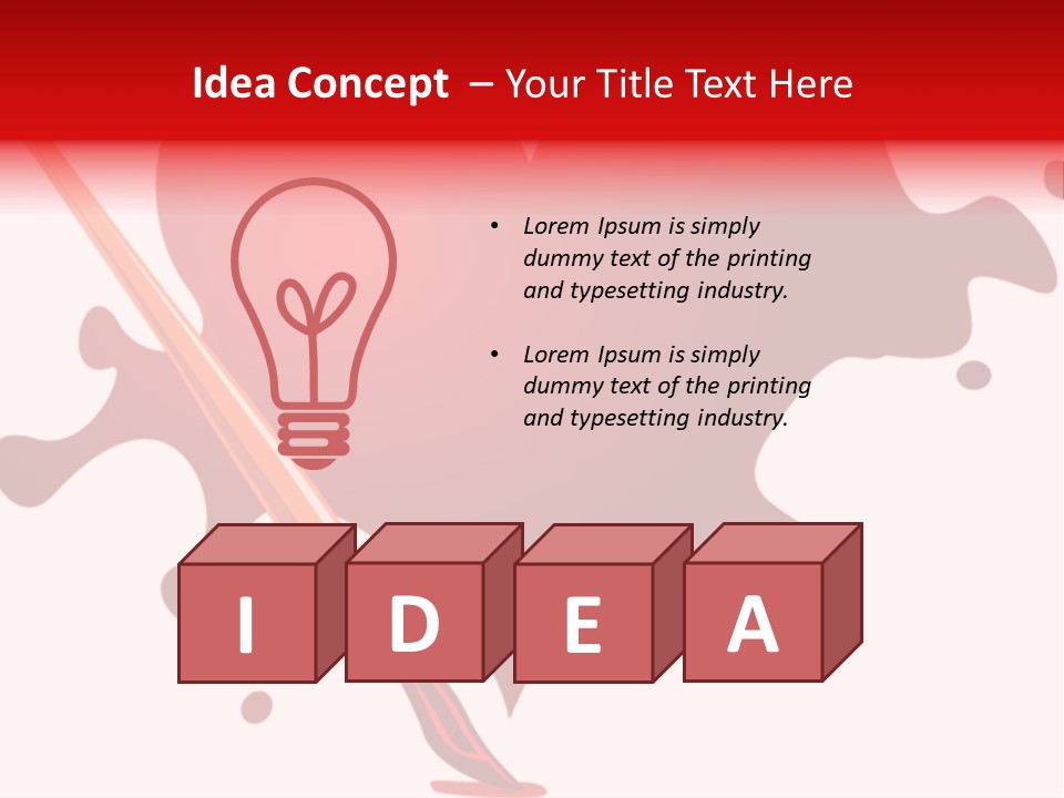 A Red Heart With A Paintbrush In The Middle Of It PowerPoint Template