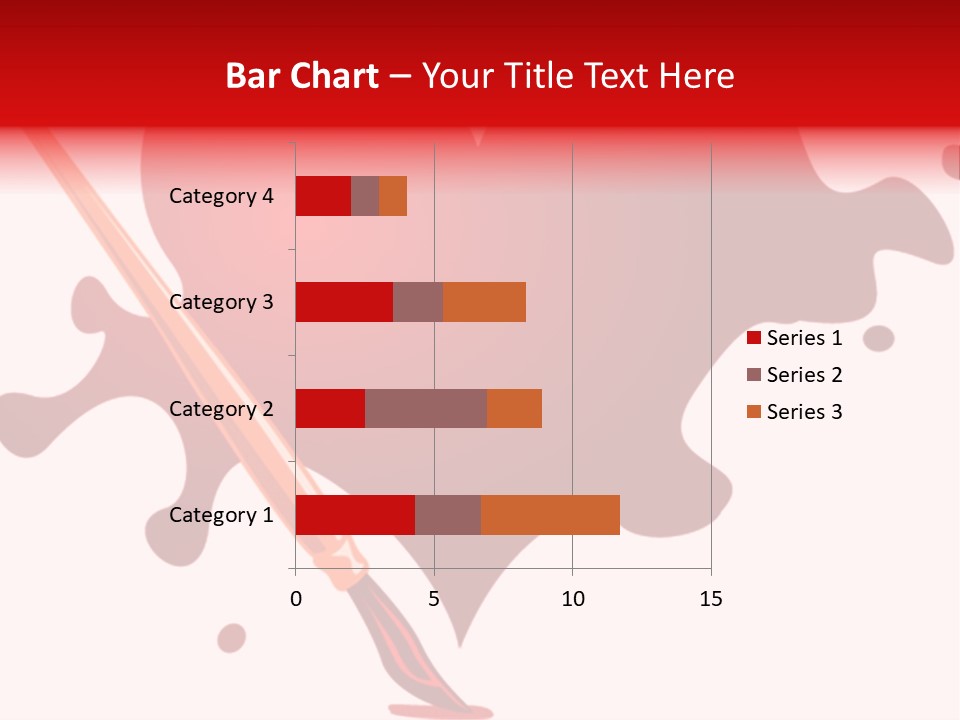 A Red Heart With A Paintbrush In The Middle Of It PowerPoint Template
