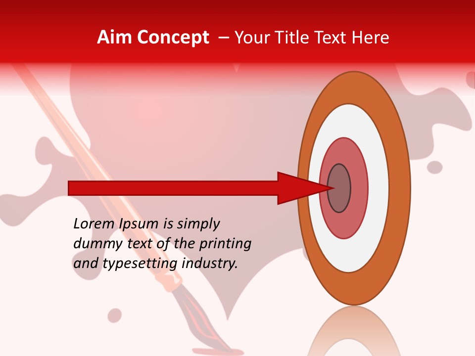 A Red Heart With A Paintbrush In The Middle Of It PowerPoint Template