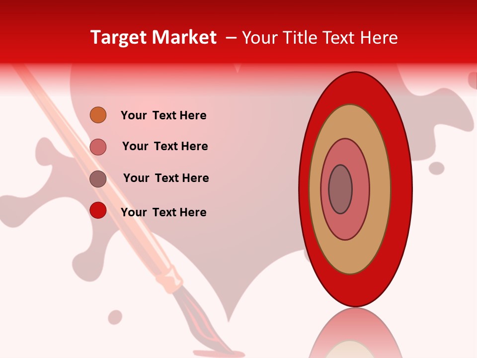 A Red Heart With A Paintbrush In The Middle Of It PowerPoint Template