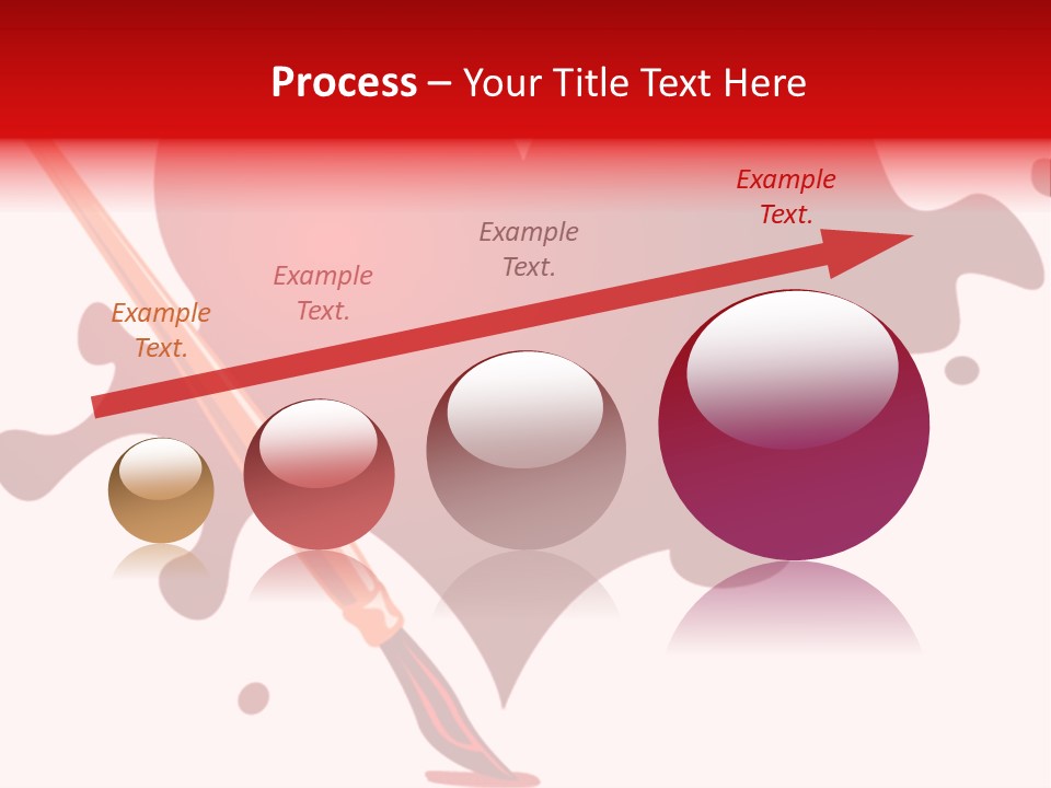 A Red Heart With A Paintbrush In The Middle Of It PowerPoint Template