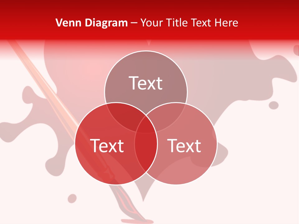 A Red Heart With A Paintbrush In The Middle Of It PowerPoint Template
