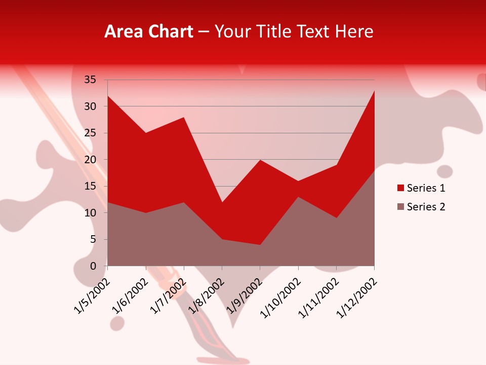 A Red Heart With A Paintbrush In The Middle Of It PowerPoint Template