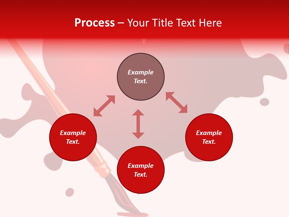 A Red Heart With A Paintbrush In The Middle Of It PowerPoint Template