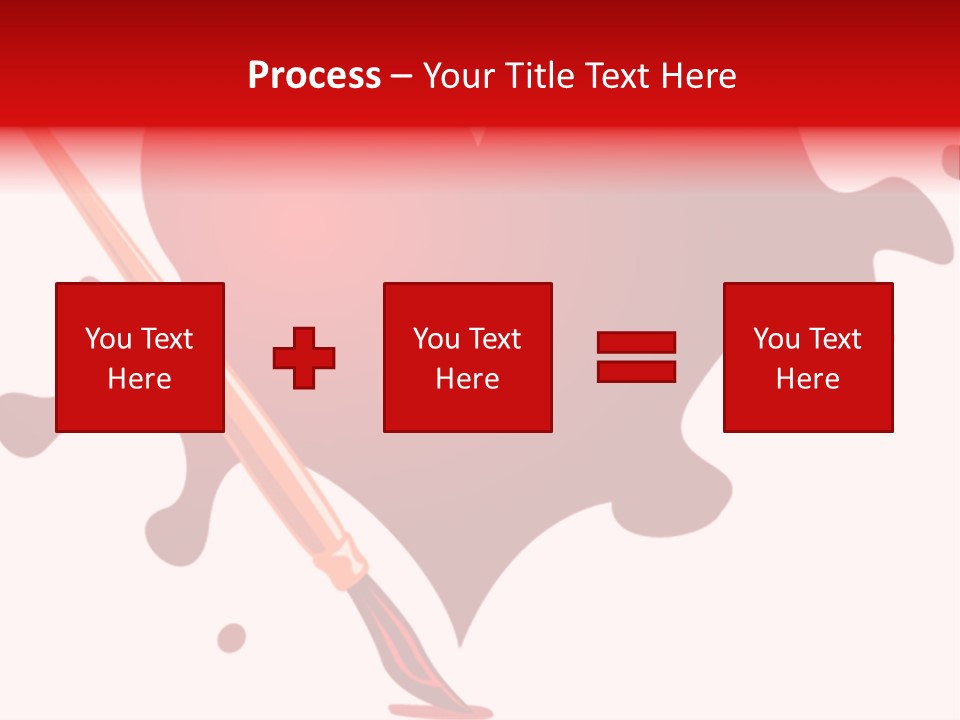 A Red Heart With A Paintbrush In The Middle Of It PowerPoint Template