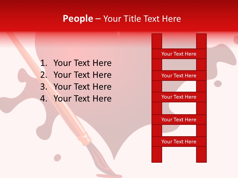 A Red Heart With A Paintbrush In The Middle Of It PowerPoint Template