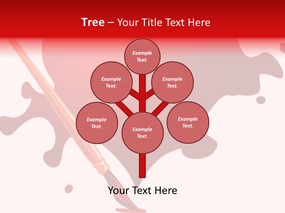 A Red Heart With A Paintbrush In The Middle Of It PowerPoint Template