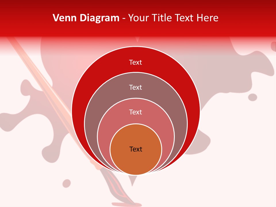 A Red Heart With A Paintbrush In The Middle Of It PowerPoint Template
