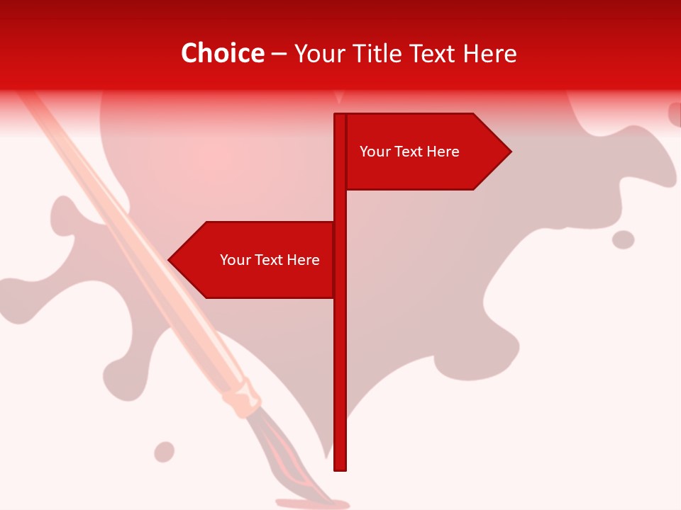 A Red Heart With A Paintbrush In The Middle Of It PowerPoint Template