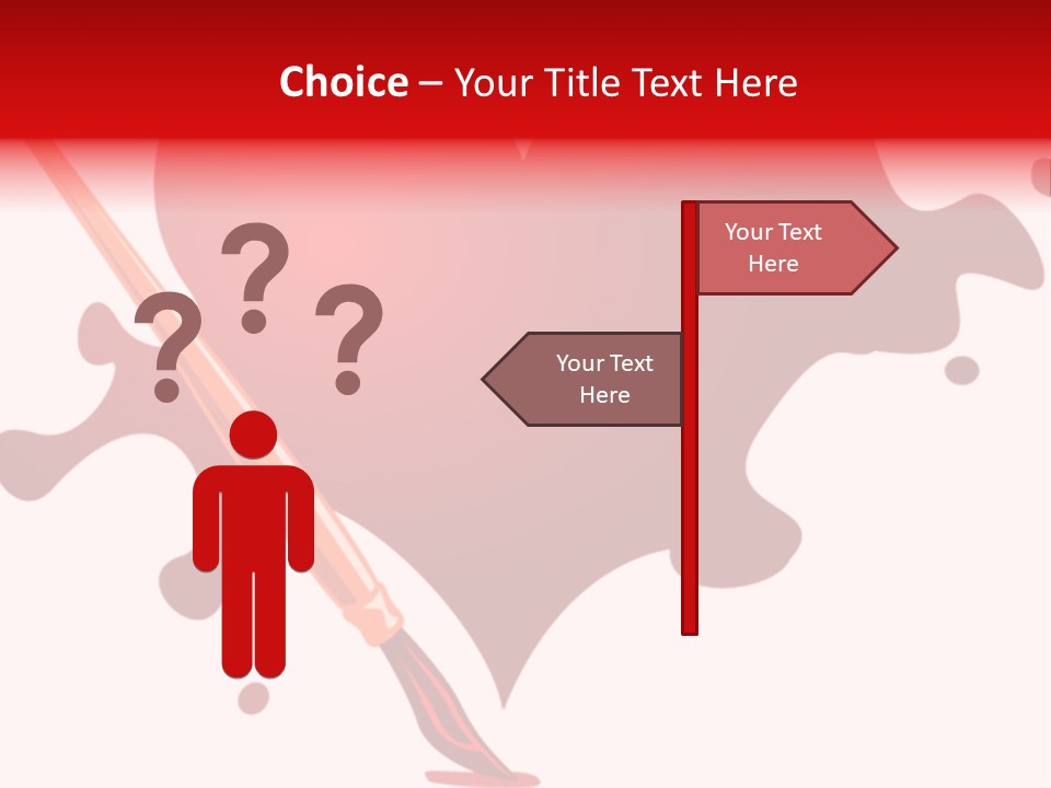 A Red Heart With A Paintbrush In The Middle Of It PowerPoint Template