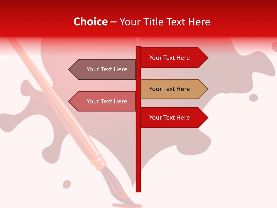 A Red Heart With A Paintbrush In The Middle Of It PowerPoint Template