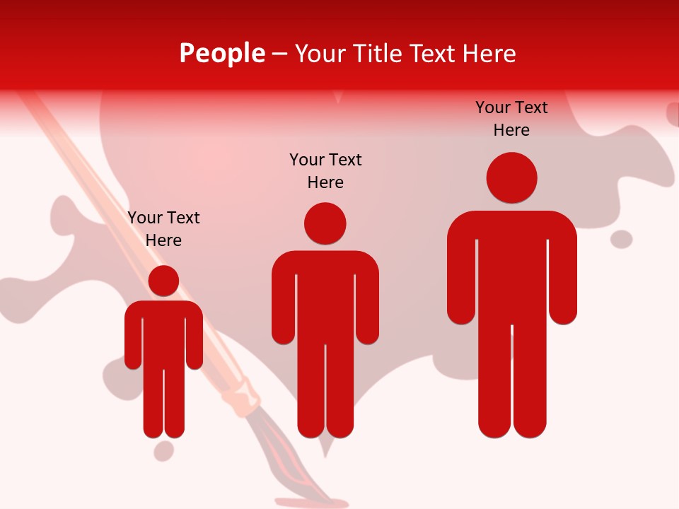 A Red Heart With A Paintbrush In The Middle Of It PowerPoint Template