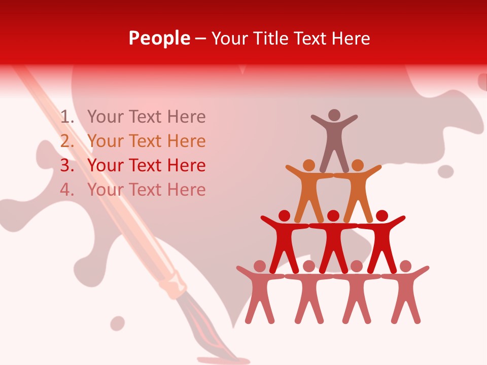 A Red Heart With A Paintbrush In The Middle Of It PowerPoint Template