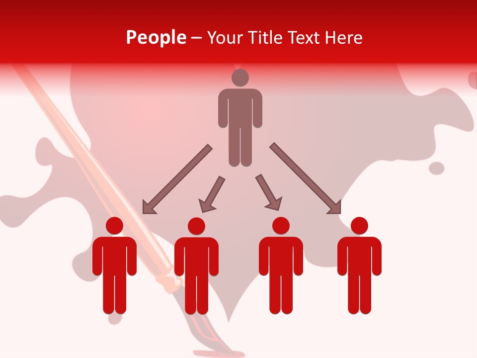 A Red Heart With A Paintbrush In The Middle Of It PowerPoint Template