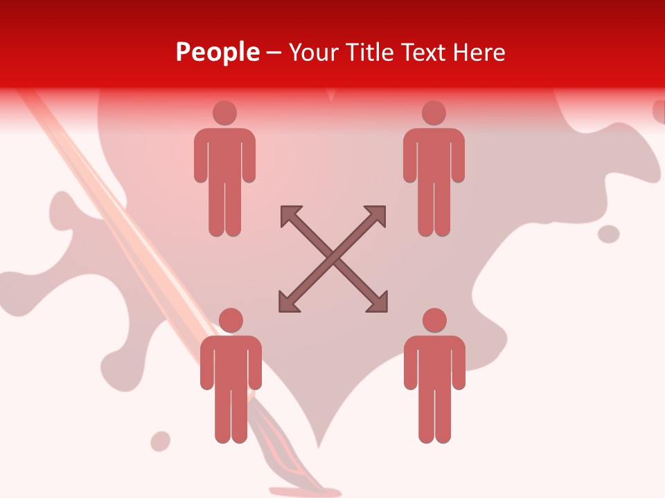 A Red Heart With A Paintbrush In The Middle Of It PowerPoint Template