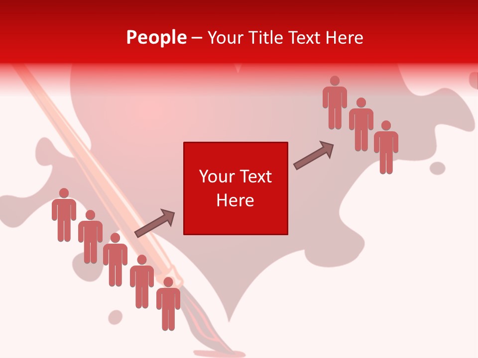 A Red Heart With A Paintbrush In The Middle Of It PowerPoint Template