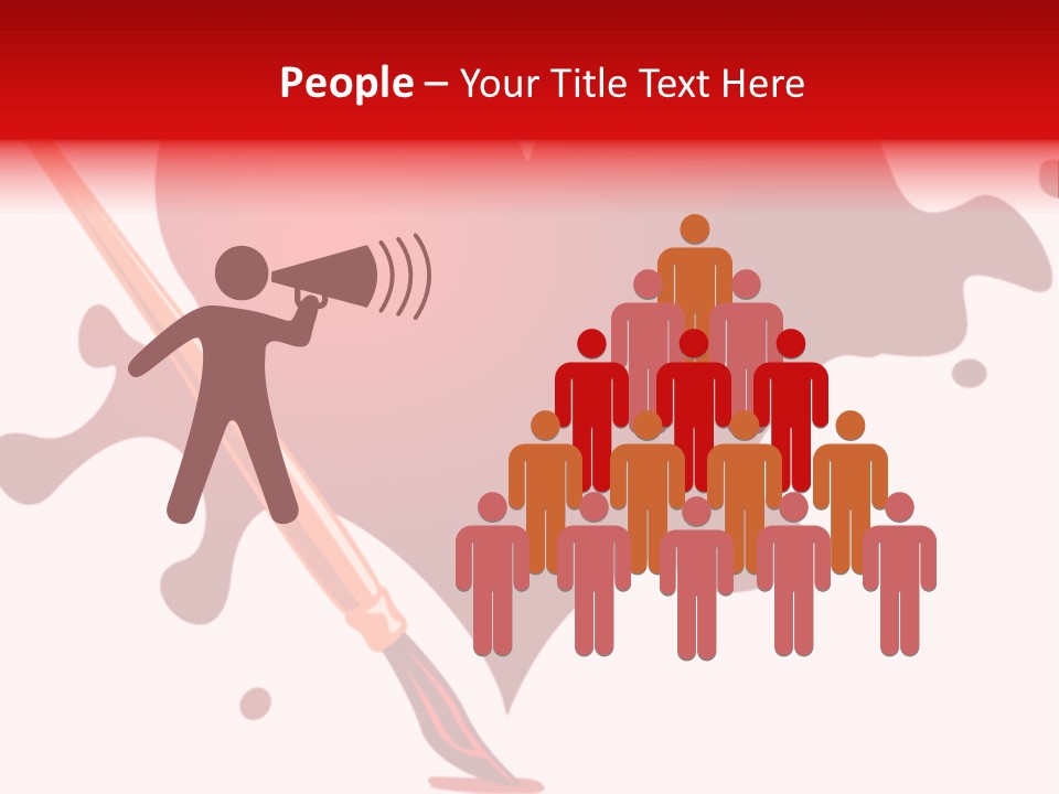 A Red Heart With A Paintbrush In The Middle Of It PowerPoint Template