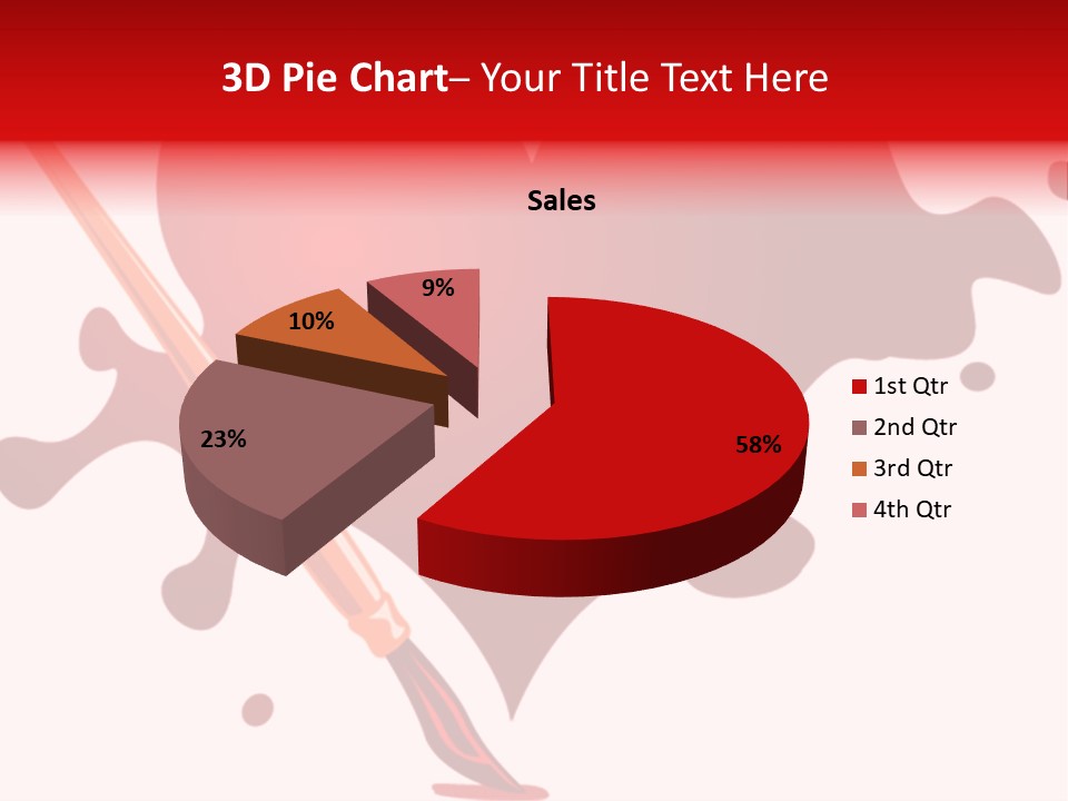 A Red Heart With A Paintbrush In The Middle Of It PowerPoint Template