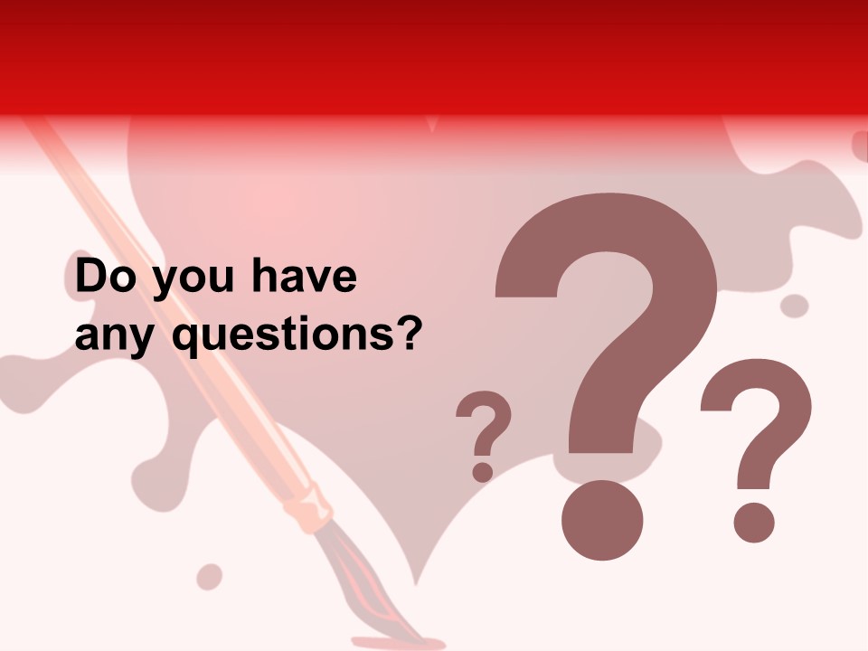 A Red Heart With A Paintbrush In The Middle Of It PowerPoint Template