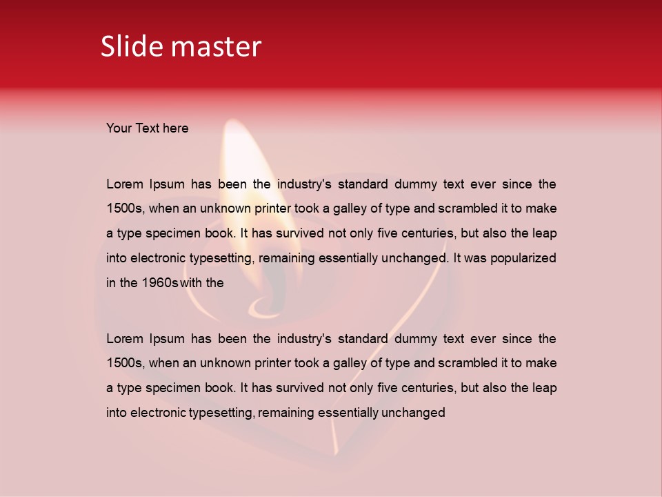 A Red Heart Shaped Candle On A Red Background PowerPoint Template