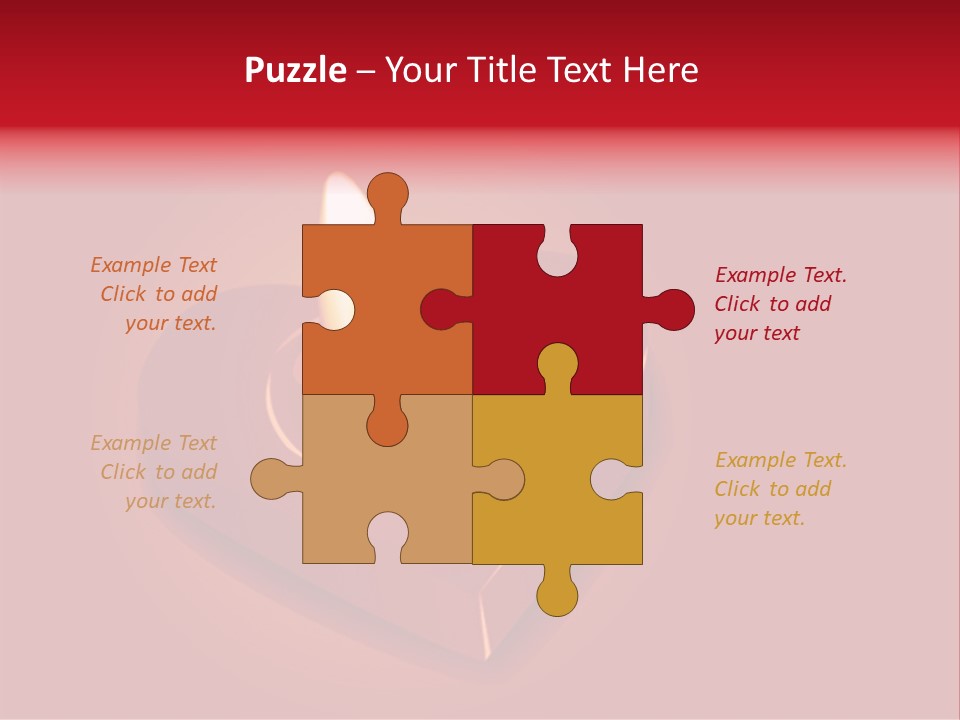 A Red Heart Shaped Candle On A Red Background PowerPoint Template