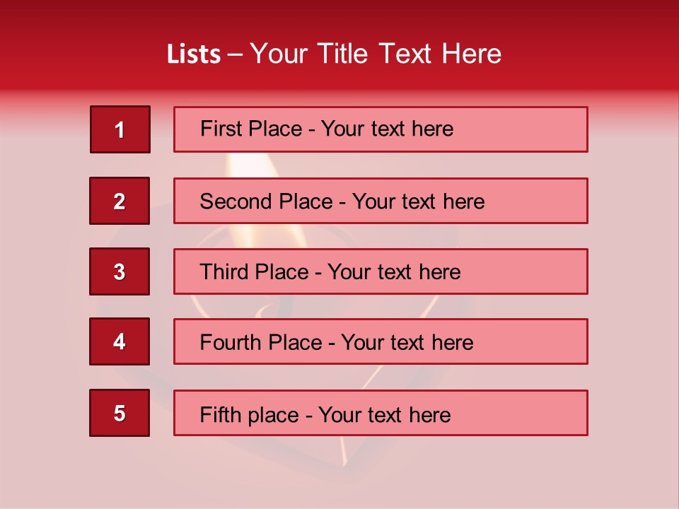 A Red Heart Shaped Candle On A Red Background PowerPoint Template