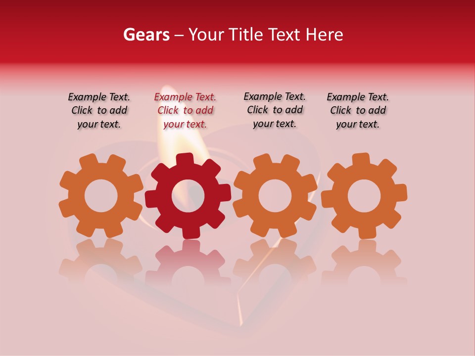 A Red Heart Shaped Candle On A Red Background PowerPoint Template