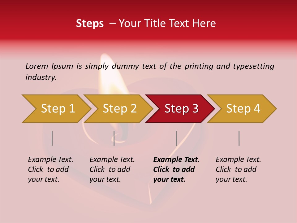 A Red Heart Shaped Candle On A Red Background PowerPoint Template