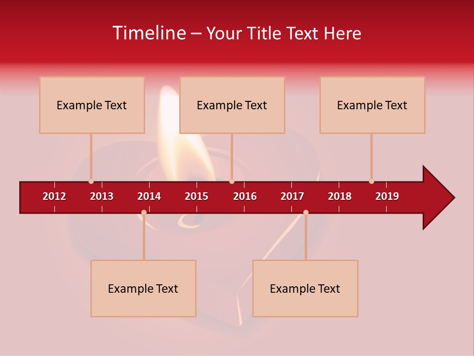 A Red Heart Shaped Candle On A Red Background PowerPoint Template