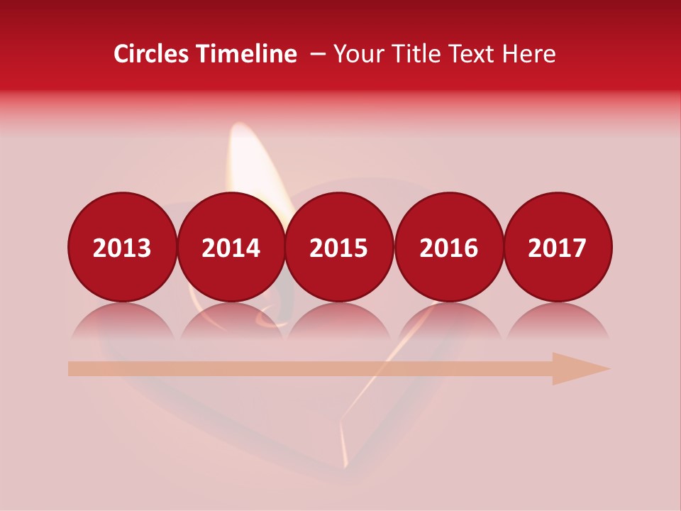 A Red Heart Shaped Candle On A Red Background PowerPoint Template