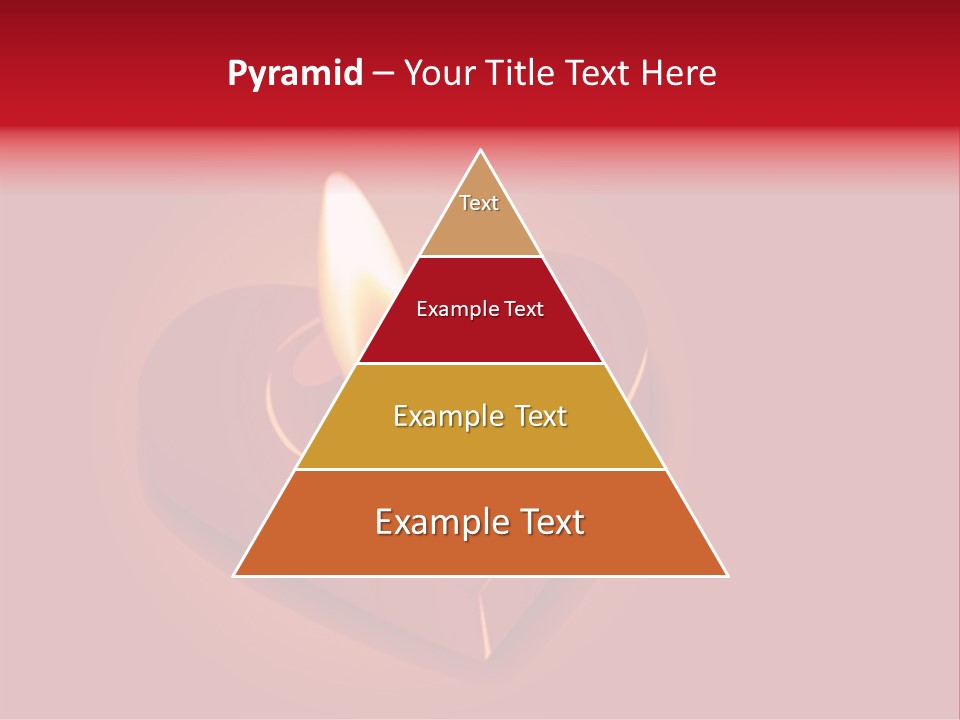 A Red Heart Shaped Candle On A Red Background PowerPoint Template
