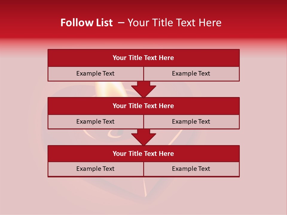 A Red Heart Shaped Candle On A Red Background PowerPoint Template