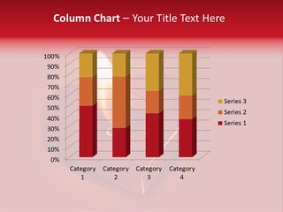 A Red Heart Shaped Candle On A Red Background PowerPoint Template