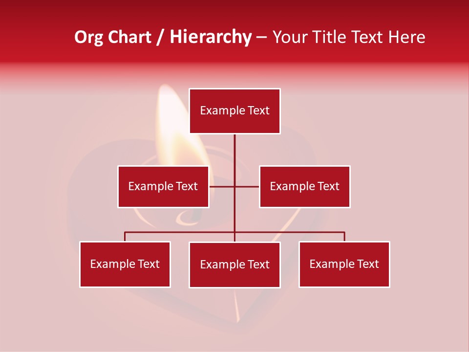 A Red Heart Shaped Candle On A Red Background PowerPoint Template