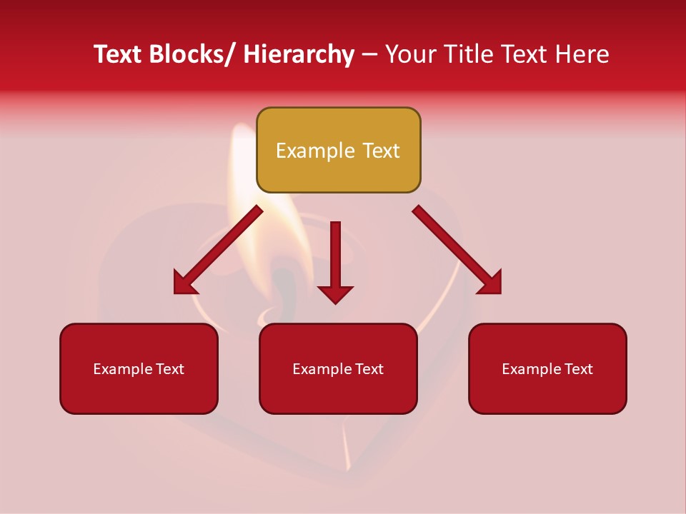 A Red Heart Shaped Candle On A Red Background PowerPoint Template