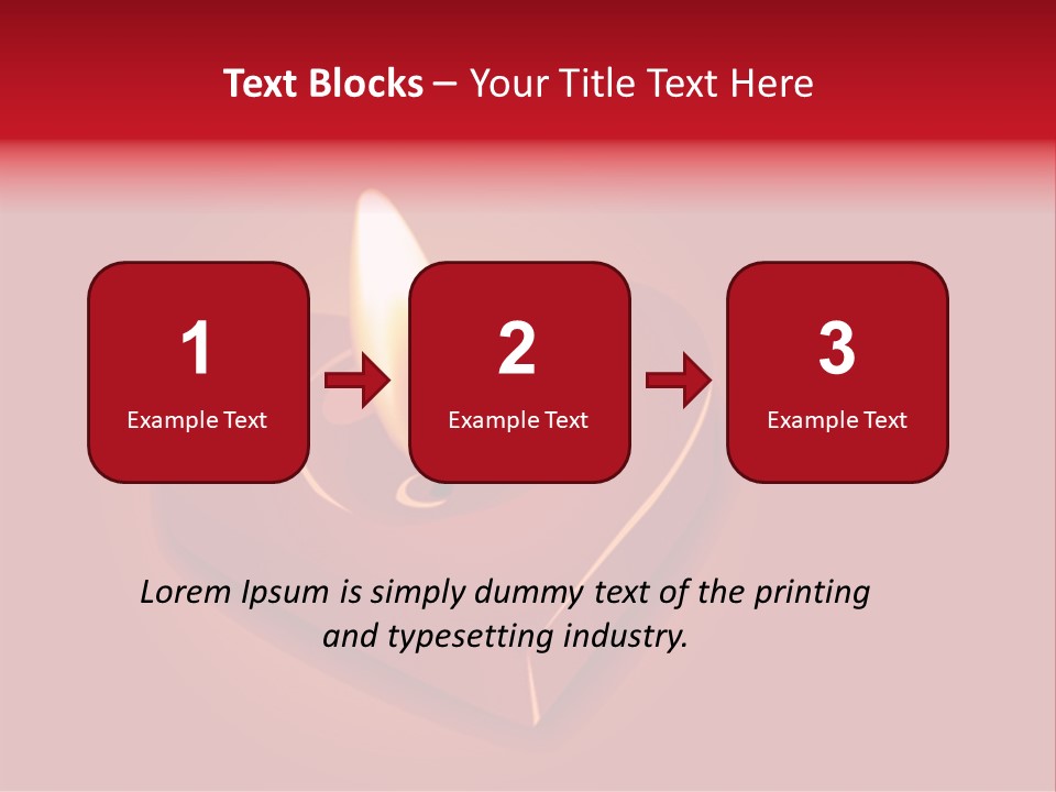 A Red Heart Shaped Candle On A Red Background PowerPoint Template