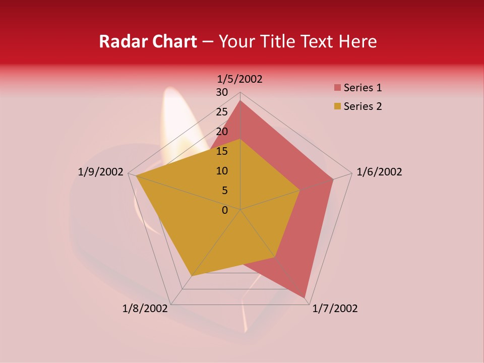 A Red Heart Shaped Candle On A Red Background PowerPoint Template