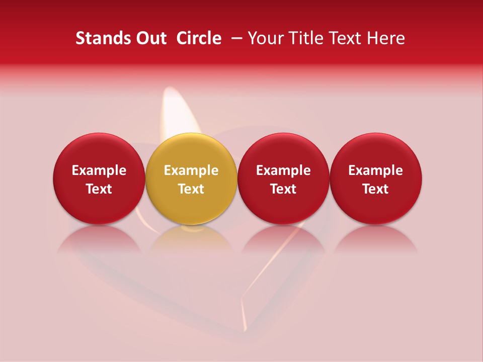 A Red Heart Shaped Candle On A Red Background PowerPoint Template