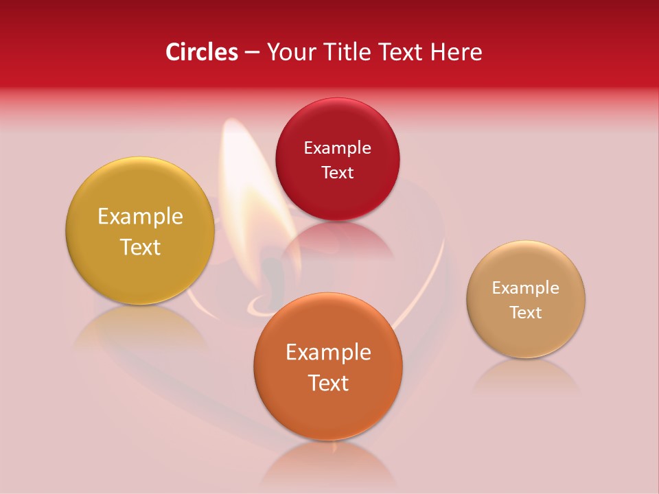 A Red Heart Shaped Candle On A Red Background PowerPoint Template