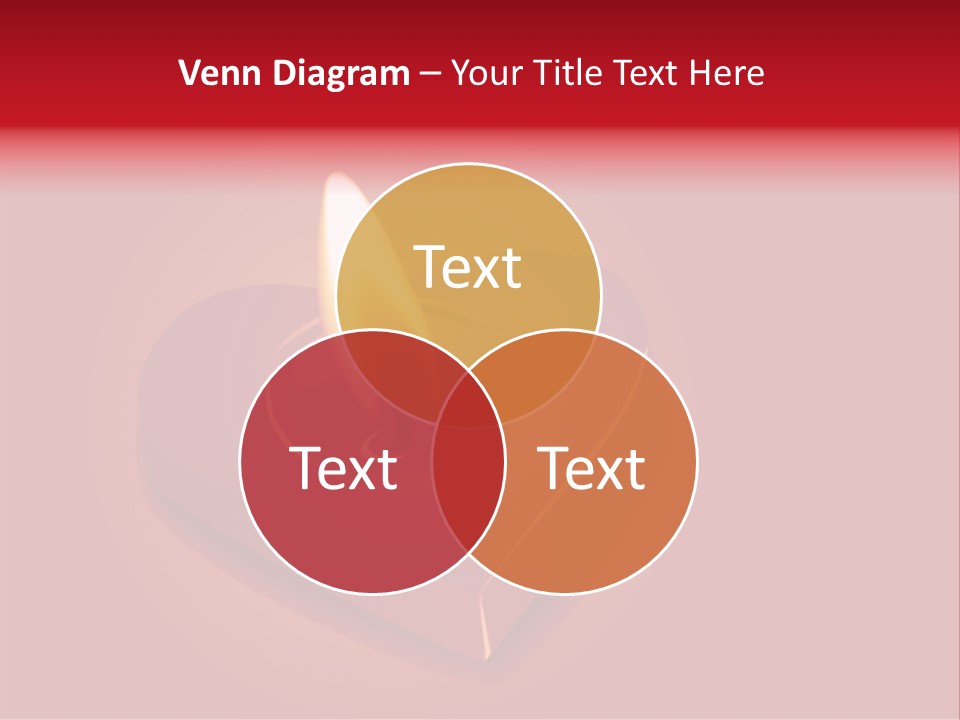 A Red Heart Shaped Candle On A Red Background PowerPoint Template