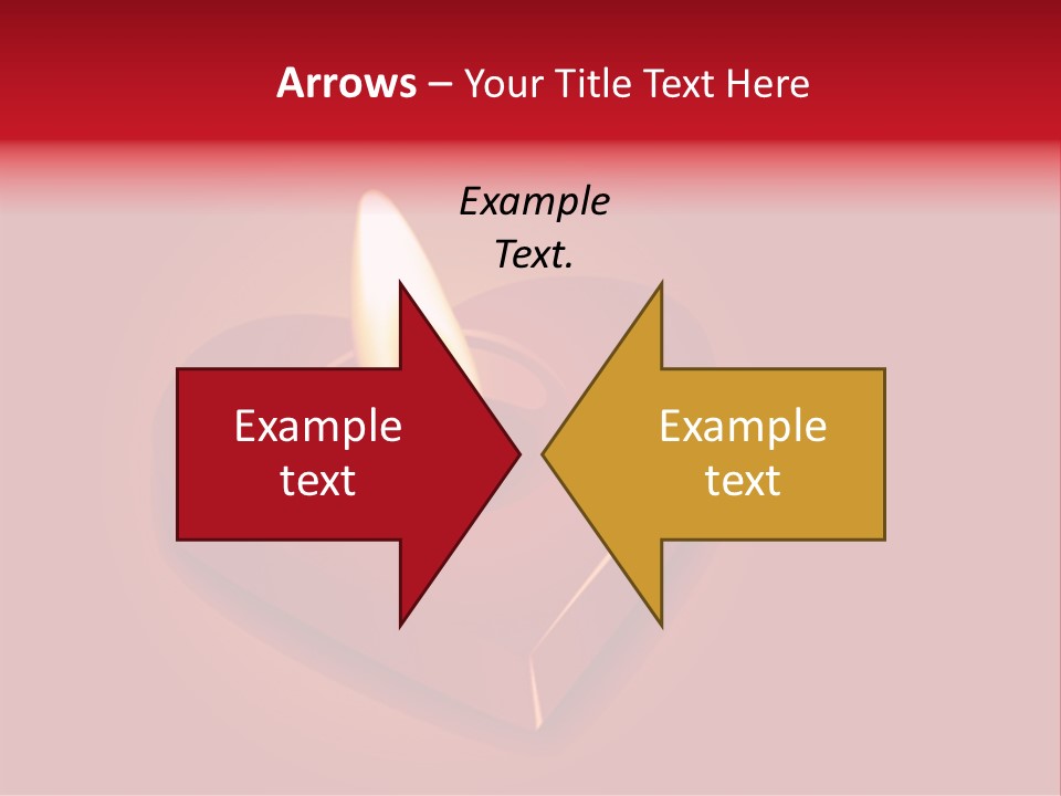 A Red Heart Shaped Candle On A Red Background PowerPoint Template