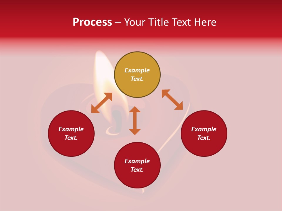 A Red Heart Shaped Candle On A Red Background PowerPoint Template