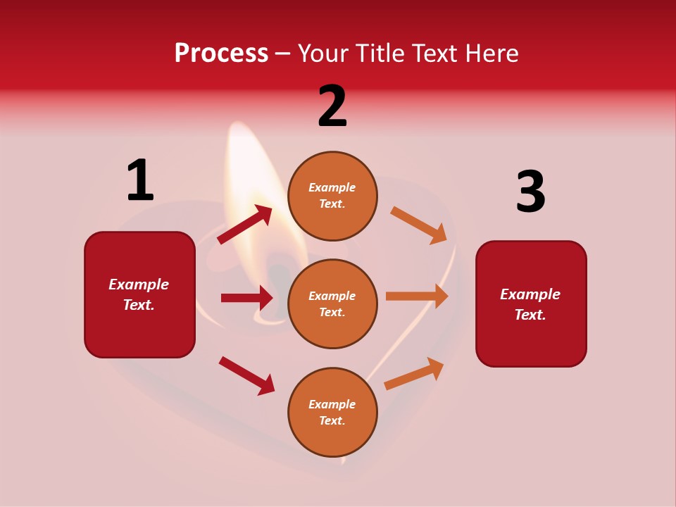 A Red Heart Shaped Candle On A Red Background PowerPoint Template