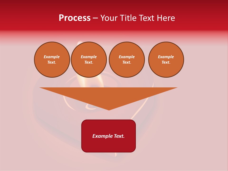A Red Heart Shaped Candle On A Red Background PowerPoint Template