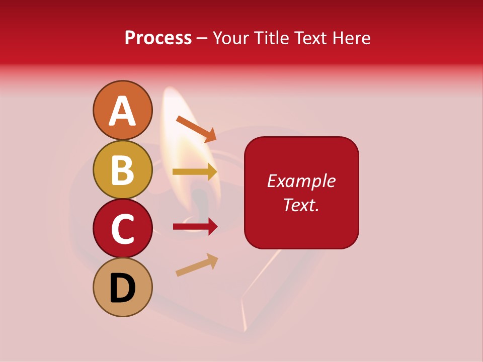 A Red Heart Shaped Candle On A Red Background PowerPoint Template