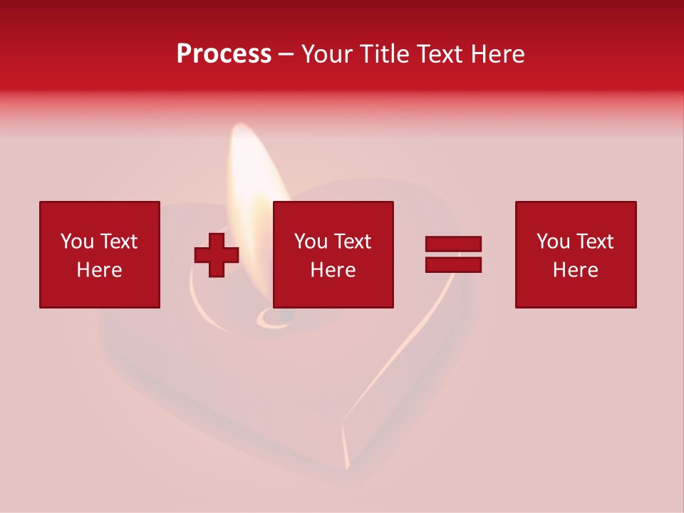 A Red Heart Shaped Candle On A Red Background PowerPoint Template