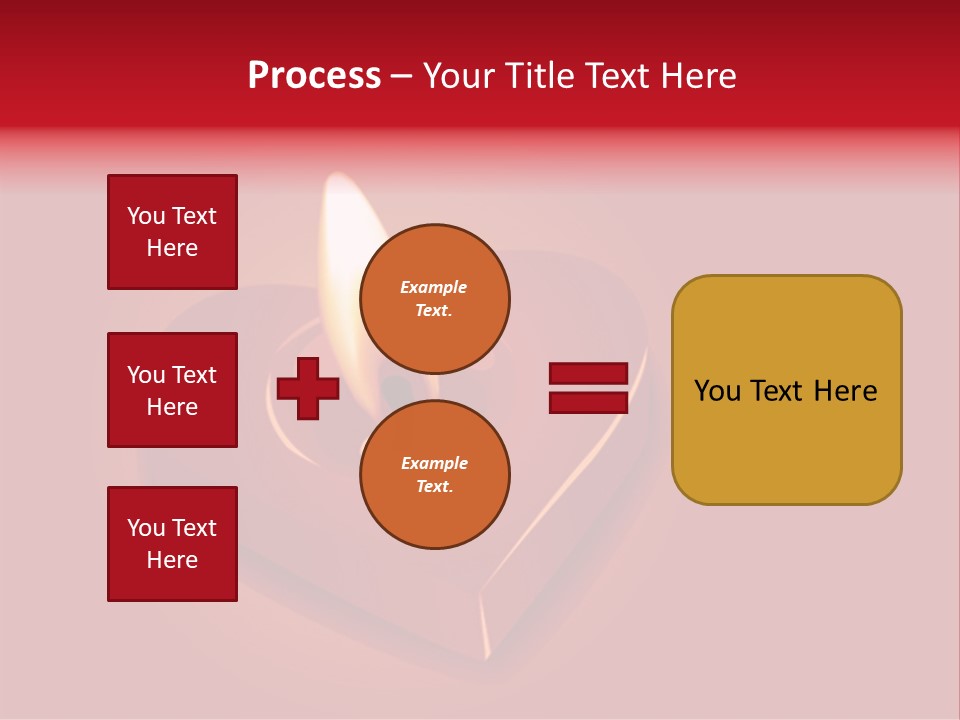 A Red Heart Shaped Candle On A Red Background PowerPoint Template