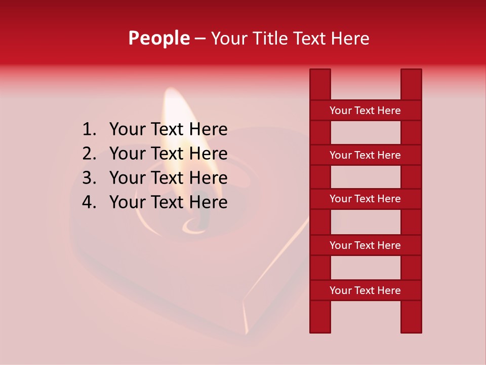 A Red Heart Shaped Candle On A Red Background PowerPoint Template