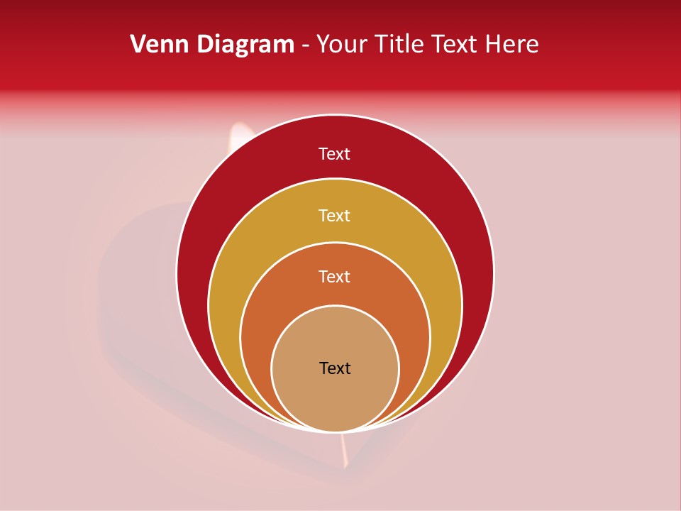 A Red Heart Shaped Candle On A Red Background PowerPoint Template