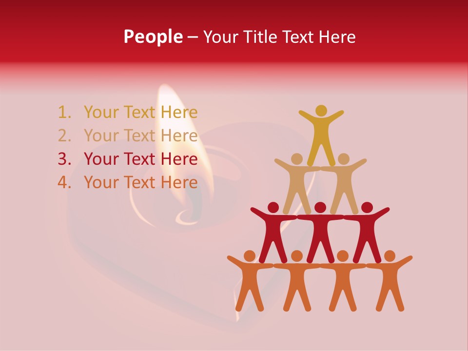 A Red Heart Shaped Candle On A Red Background PowerPoint Template